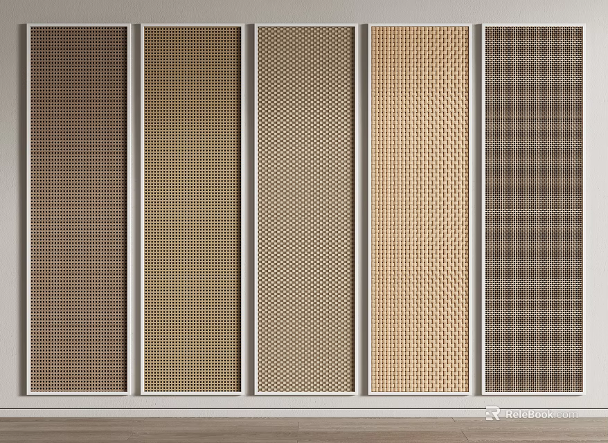 Modern Wall Paneling Design With Various Textures And Neutral Tones For Interior Decor 3d model 