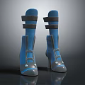 Blue High Heel Shoes With Sleek Design And Adjustable Straps For Modern Look