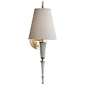 Elegant Wall Sconce With White Fabric Shade And Gold Metal Base For Contemporary Home Interior