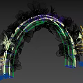 Event Entrance Arch Decorated With Orange Flowers And Butterflies