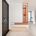 Sleek Modern Shoe Cabinet Design With Storage Compartments Seating Bench And LED Lights