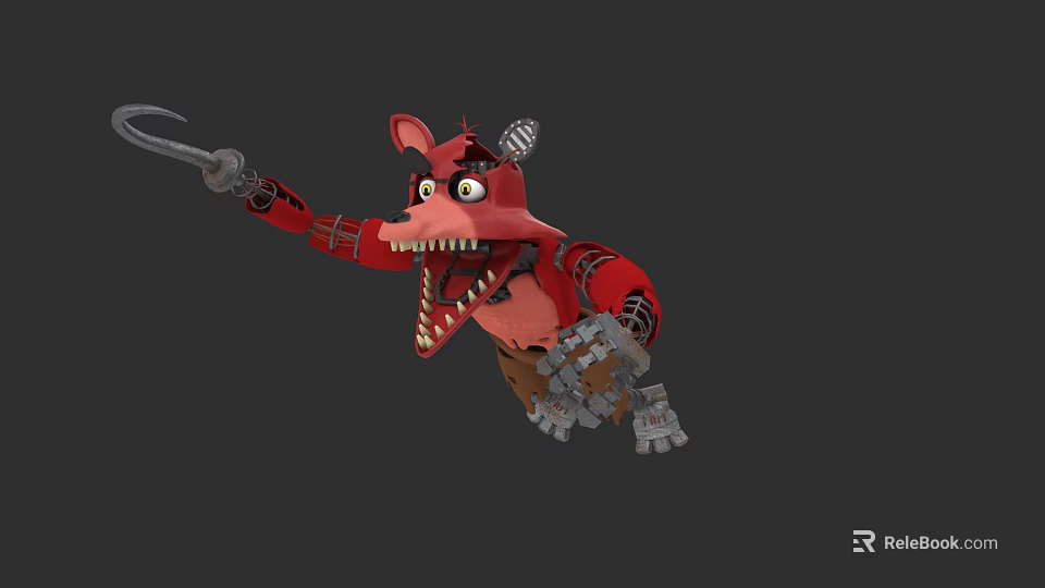 Red Mechanical Cartoon Character Electric Toy With Adventure Style Design 3d model 