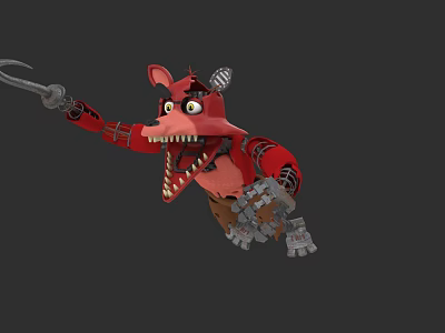 Red Mechanical Cartoon Character Electric Toy With Adventure Style Design 3d model
