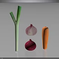 Fresh Organic Vegetables Leek Onion Red Onion And Carrot On Dark Background With Reflection
