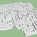 White Garden Ornament Maze Design With Intricate Paths And Green Background