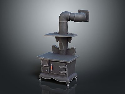 Industrial LOFT Stove Cartoon Stove Animation Stove Metal Stove 3d model