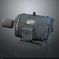 Old Industrial Electric Motor With Metal Casing Base And Label