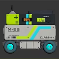 Mobile Robot With Yellow Black White Design Blue Wheels And M99 SSX 382V CLS64 Labels