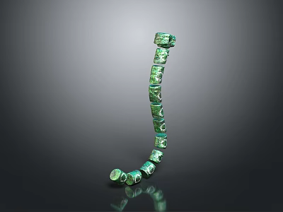 Elegant Green Beaded Bracelet With Carved Pattern Natural Stone Fashion Jewelry Accessory 3d model