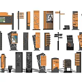Wayfinding Signage Design With Various Directional Elements And Signpost Styles