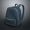 Dark Blue Everyday Necessities Backpack With Zipper Closure And Side Pocket Design 3d model