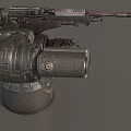 Turret Light Machine Gun Turret Science Fiction Turret Machine Gun Turret Low Face Number Low Model Simple Model Game Sub-era Film and Television Level Super Realistic High Precision 3d model