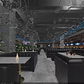 Modern Bar Interior Design With Stylish Lighting Fixtures And Comfortable Seating Areas