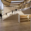 modern library rest space 3d model
