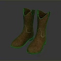 Brown Leather Cowboy Boots With Classic Stitched Design For Daily Use