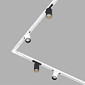 Sleek LED Track Lighting With White Downlights Black Spotlights And Warm Gold Illumination