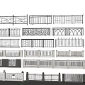 Various Decorative Metal Fence Designs With Ornate Patterns And Styles 3d model