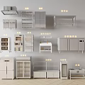 Essential Kitchen Utensils Including Range Hood Cabinets Worktops Oven Refrigerator Freezer And Sink