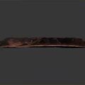 Square Mountain Terrain Model With Red Brown Landscape And Blue Glowing Center