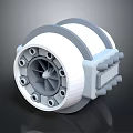Mechanical Turbo Component With Cylindrical Structure White Gray Fan Blades Side Ports And Holes
