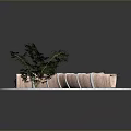 Circular Platform Featuring Pink Tubular Structure With Green Trees And Small Figure