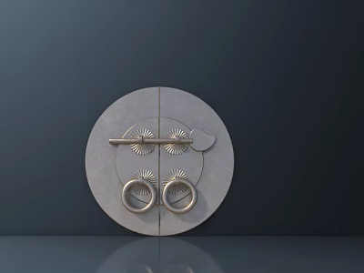 Circular Metal Door Handles With Double Ring And Decorative Patterns Design 3d model