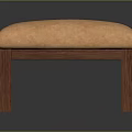 Sturdy Sofa Bench With Brown Wooden Frame And Orange Padded Seat