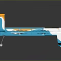 Modern Blue White And Orange Equipment With Streamlined Frame And Support Rails