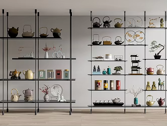 New Ornaments Combination Bookshelf Bookcase Teapot 3d model