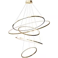 Modern Gold Circular Ring Chandelier With Multi Layer Hanging Design For Interior Lighting 3d model