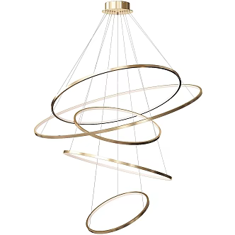 Modern Chandelier Golden Pink Hanging Chandelier Oracle 3d model