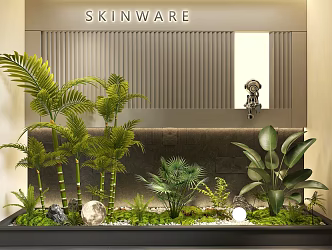 Indoor landscape landscaping courtyard sketch courtyard landscape tree plant pile 3d model