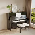 Piano Room With Black Yamaha Piano Music Sheet White Stool Green Plant And Scenic Window