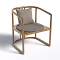 Modern Light Wood Leisure Chair With Gray Cushion And Pillow Design
