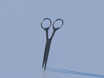Durable Stainless Steel Scissors With Round Handles For Daily Household Tasks 3d model