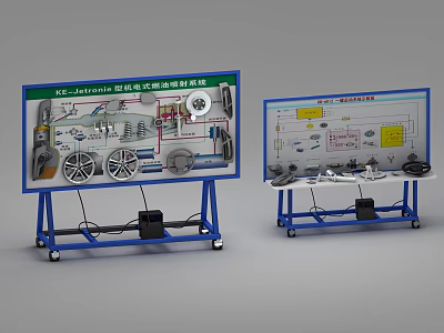 Industrial Automotive Electrical System Training Equipment With Interactive Panels And Components 3d model