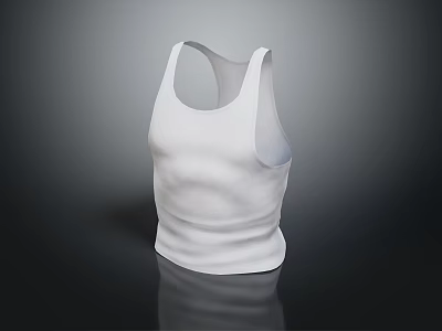 White Sleeveless Tank Top Perfect For Casual Everyday Fashion Wear 3d model