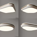 Modern Minimalist Square And Round Ceiling Lights With White Shade And Gold Frame