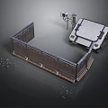 Industrial Metal Fence Enclosure Structural Design With Mechanical Platform And Equipment