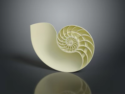 Nautilus Shell Exhibiting Intricate Spiral Structure And Creamy Yellow Color On Dark Background 3d model