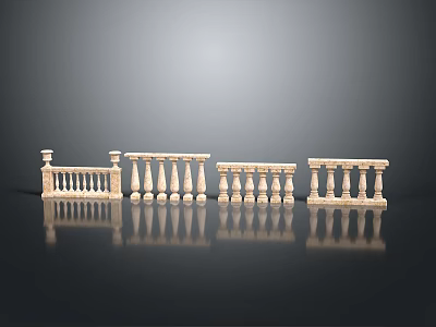 Classical Style Stone Balustrades With Various Decorative Designs For Architectural Projects 3d model