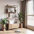 Bookshelf Flower Rack Shelf Cabinet 3d model