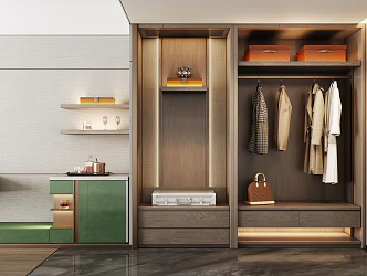 Modern Light Luxury Hotel Wardrobe Hotel Away Hotel Guest Room Hotel Functional Wardrobe Hotel Corridor Luggage Rack Hanger 3d model