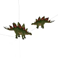 Two Green Dinosaur Models With Colorful Back Plates And Realistic Design