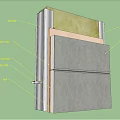 Building Component Sectional View With Waterproof Insulation Structural And Surface Layers 3d model