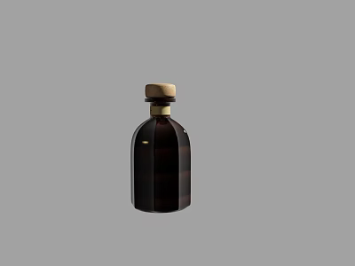 Elegant Dark Brown Ceramic Vessel With Wooden Lid And Smooth Surface Design 3d model