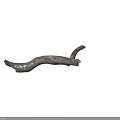 Natural Curved Weathered Wooden Branch With Textured Surface And Smooth Grain