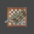 Intricate Chessboard Set With Animal Figurines On Wooden Base And Detailed Patterns
