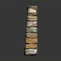 Decorative Rustic Stone Wall Construction With Layered Mixed Color Natural Stones Blocks