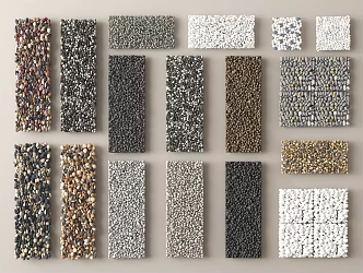 Modern cobblestone gravel courtyard gravel paving 3d model